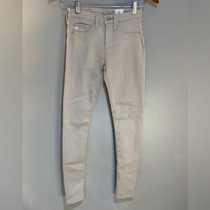 ADRIANO GOLDSCHMIEDE STONE COLORED HR SKINNY ANKLE JEANS SZ 23R NWOT